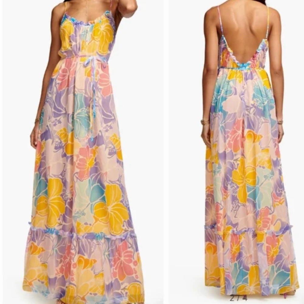 Ramy brooks ivy printed silk maxi dress- xs